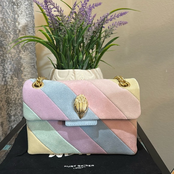 🌷Host pick Kurt Geiger London Mini
Suede Rainbow Striped Kensington Crossbody 🌷🌷 - Picture 8 of 13